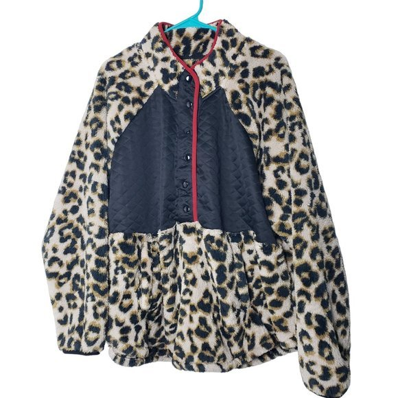 Maurices Size 2X Cheetah Print Snap Button Front/Side Pockets Pullover‎ Jacket - Picture 1 of 6